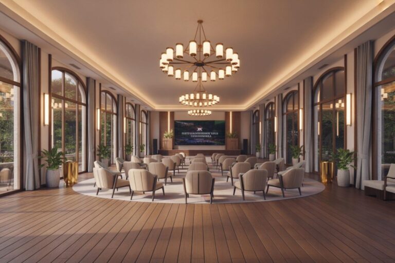 Modern community hall at Vistaar City — designed for events, gatherings, and celebrations in Bihar